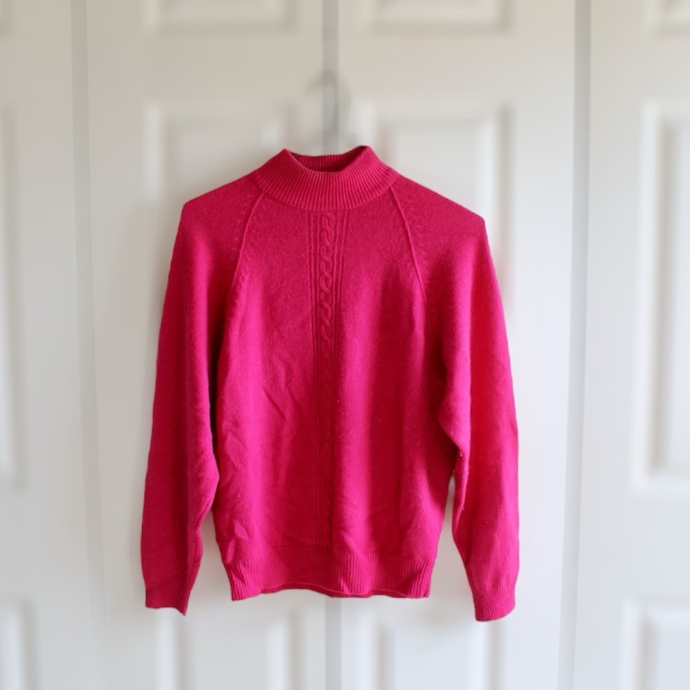 Vintage Hot Pink LaChapelle Angora Sweater L